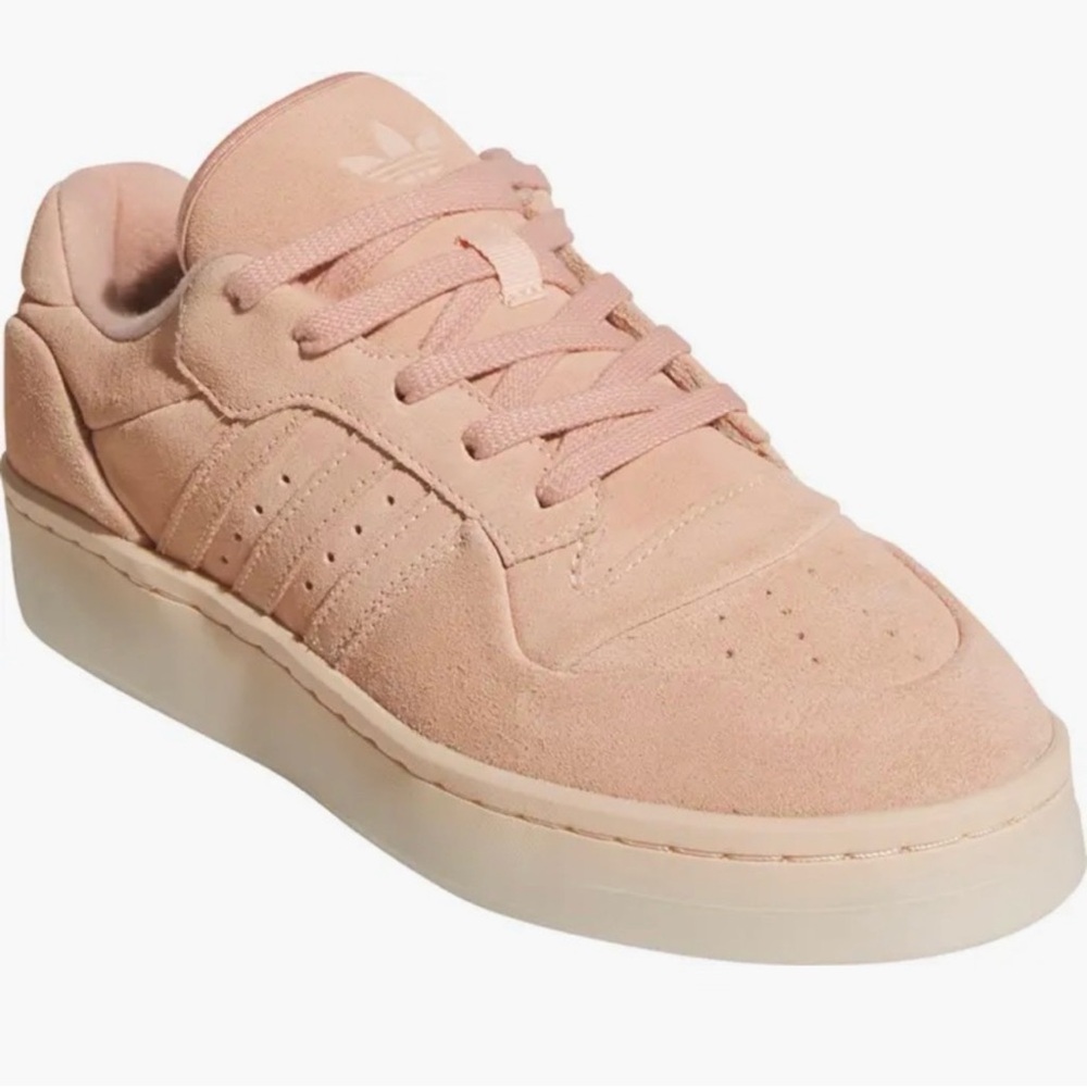 ADIDAS Rivalry Lux Low Athletic Shoes Sneakers Pink Genuine Suede